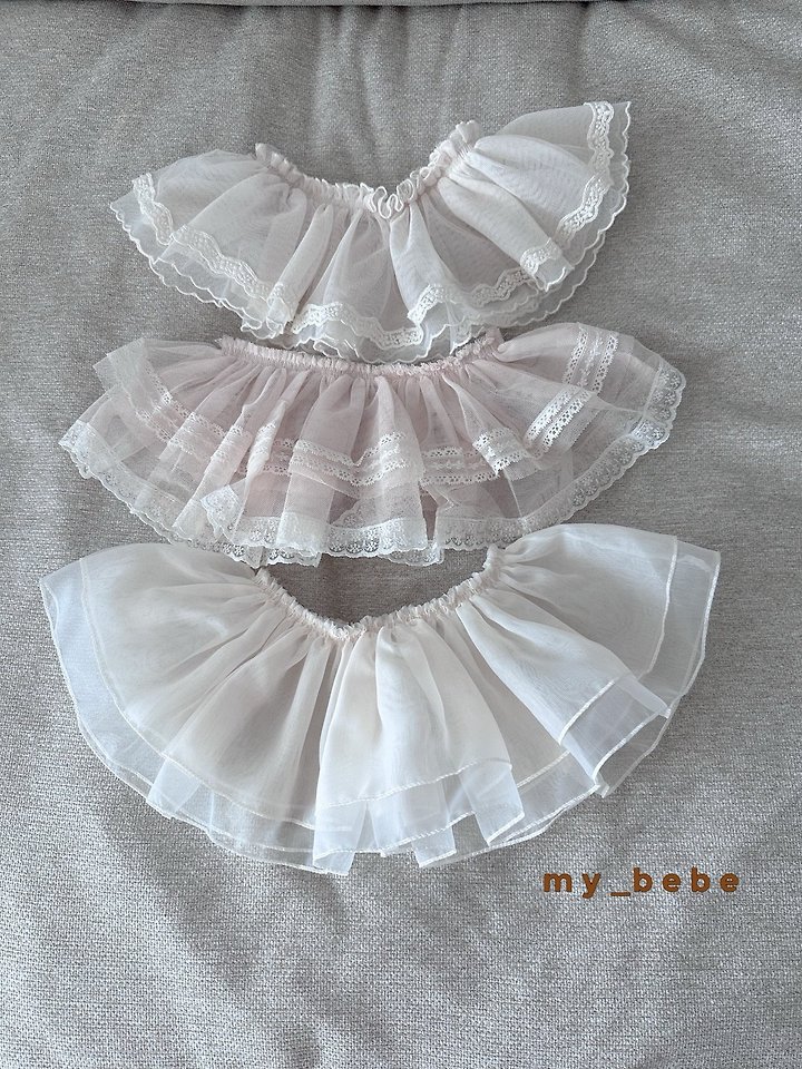 My Bebe - Korean Baby Fashion - #onlinebabyshop - Raw Denim Mesh Layered Skirt - 11