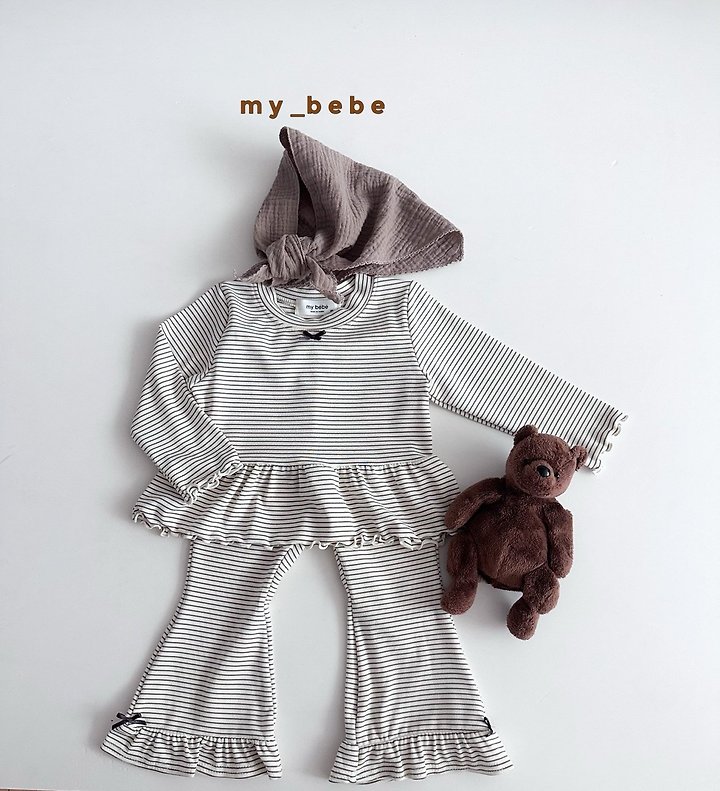 My Bebe - Korean Baby Fashion - #onlinebabyshop - Seam Frill Bootcut Pants - 7
