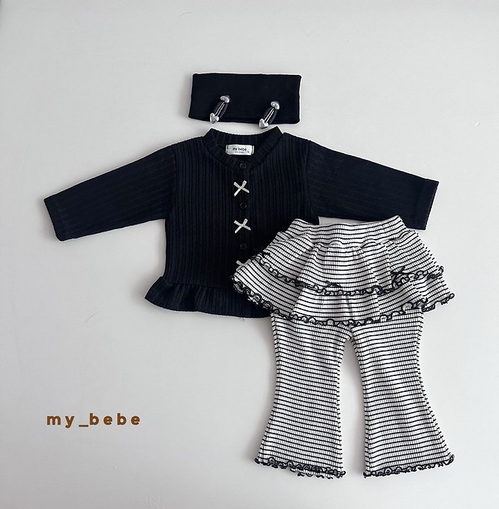My Bebe - Korean Baby Fashion - #smilingbaby - Double Ribbon Tiered Pants - 7