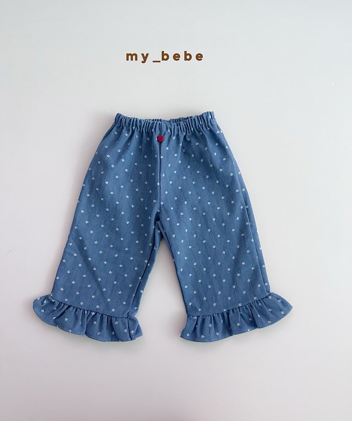 My Bebe - Korean Baby Fashion - #smilingbaby - Denim Frill Pants - 5