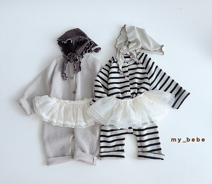 My Bebe - Korean Baby Fashion - #smilingbaby - Raw Denim Mesh Layered Skirt - 12