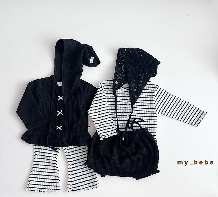 My Bebe - Korean Baby Fashion - #smilingbaby - Stripe Wave Bootcut Pants - 9