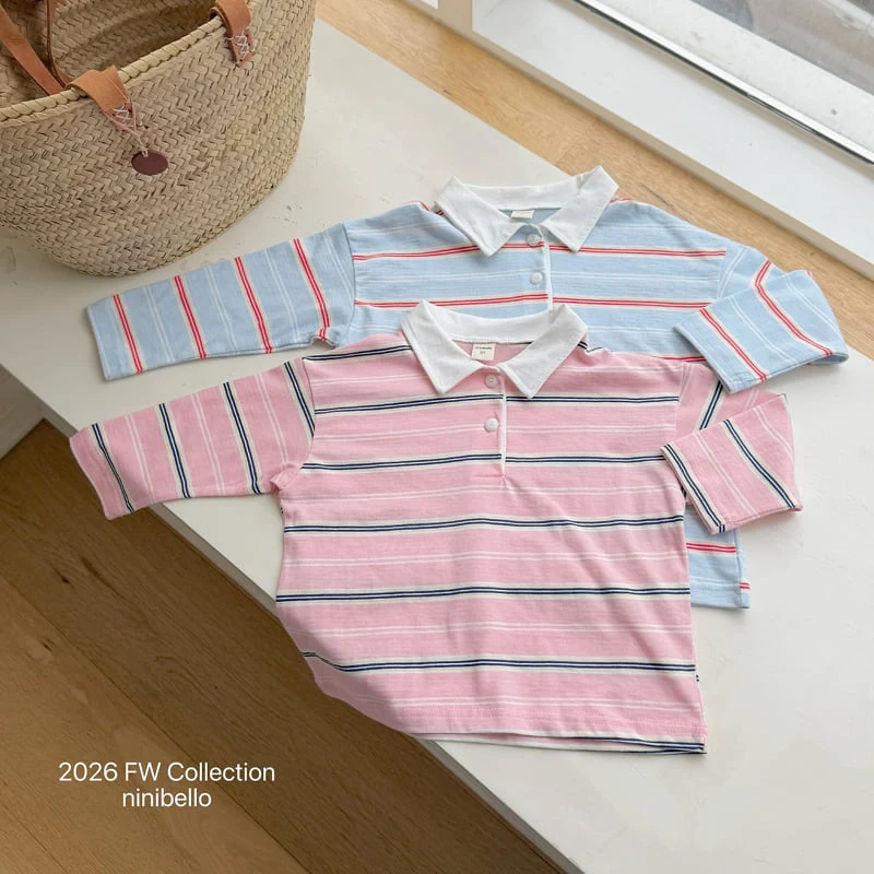 Ninibello - Korean Children Fashion - #childrensboutique - Milky Stripe Collar Tee