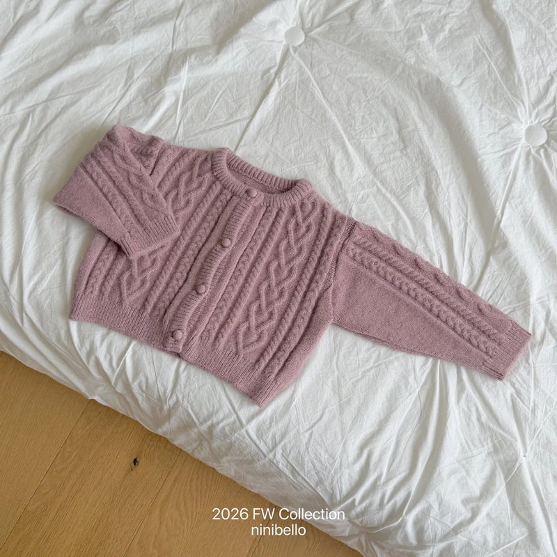 Ninibello - Korean Children Fashion - #discoveringself - Mauve Knit Cardigan - 5