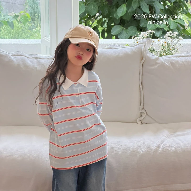 Ninibello - Korean Children Fashion - #discoveringself - Milky Stripe Collar Tee - 4