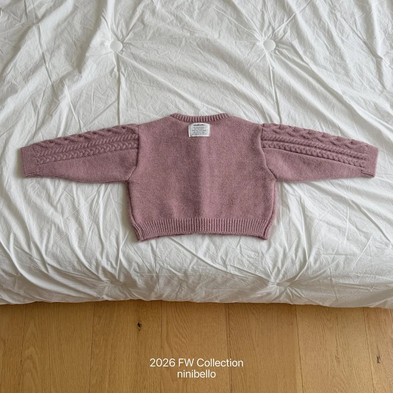 Ninibello - Korean Children Fashion - #fashionkids - Mauve Knit Cardigan - 6