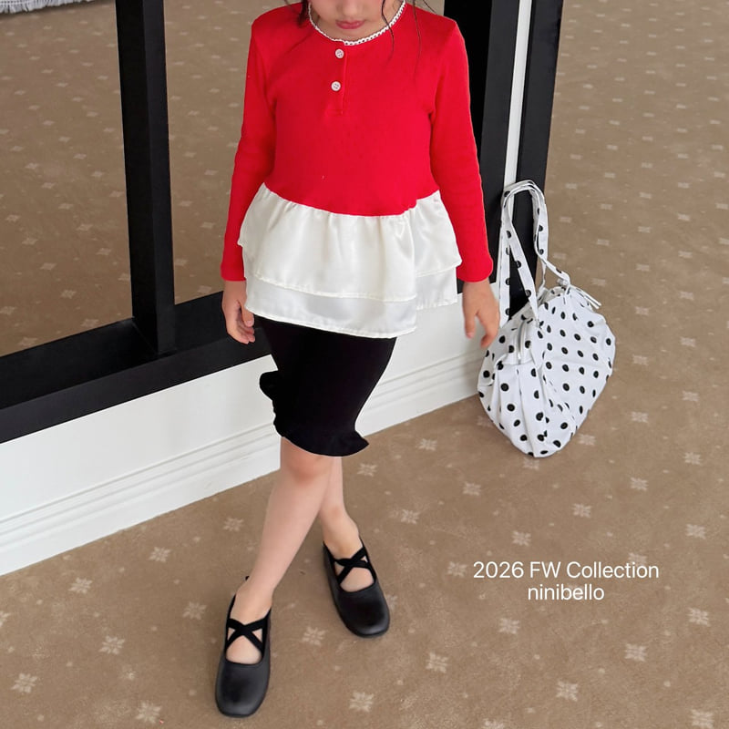 Ninibello - Korean Children Fashion - #kidsshorts - Eyelet Tulip Layered Tee - 11