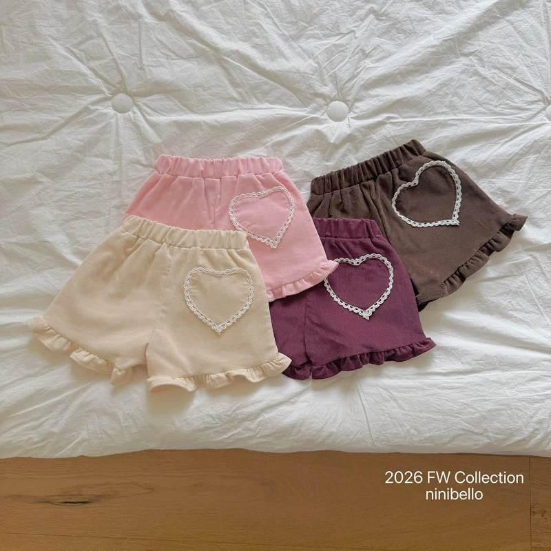 Ninibello - Korean Children Fashion - #magicofchildhood - Heart Frill Corduroy Pants - 12