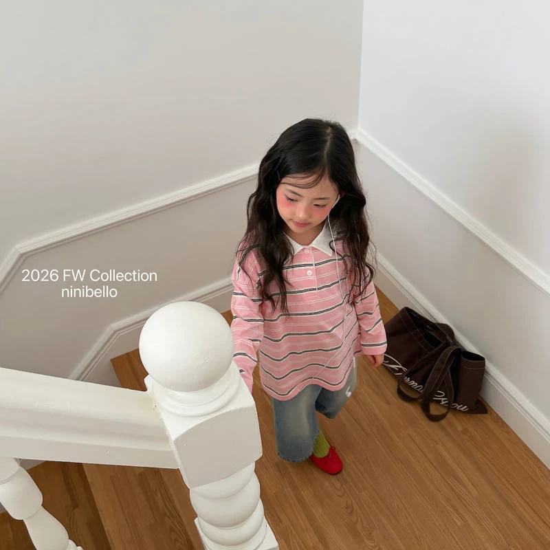 Ninibello - Korean Children Fashion - #minifashionista - Milky Stripe Collar Tee - 11