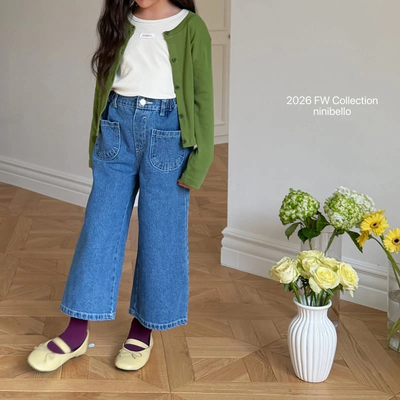 Ninibello - Korean Children Fashion - #toddlerclothing - Penny Pocket Denim Pants - 7
