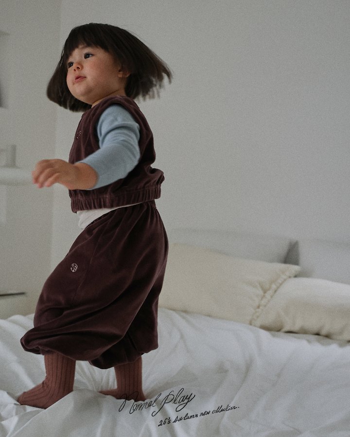 Normalplay - Korean Baby Fashion - #babyboutique - Velour Jogger Pants - 9
