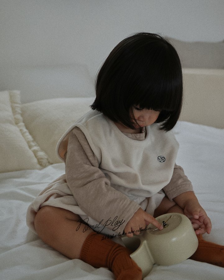 Normalplay - Korean Baby Fashion - #babyfashion - Velour Crop Vest
