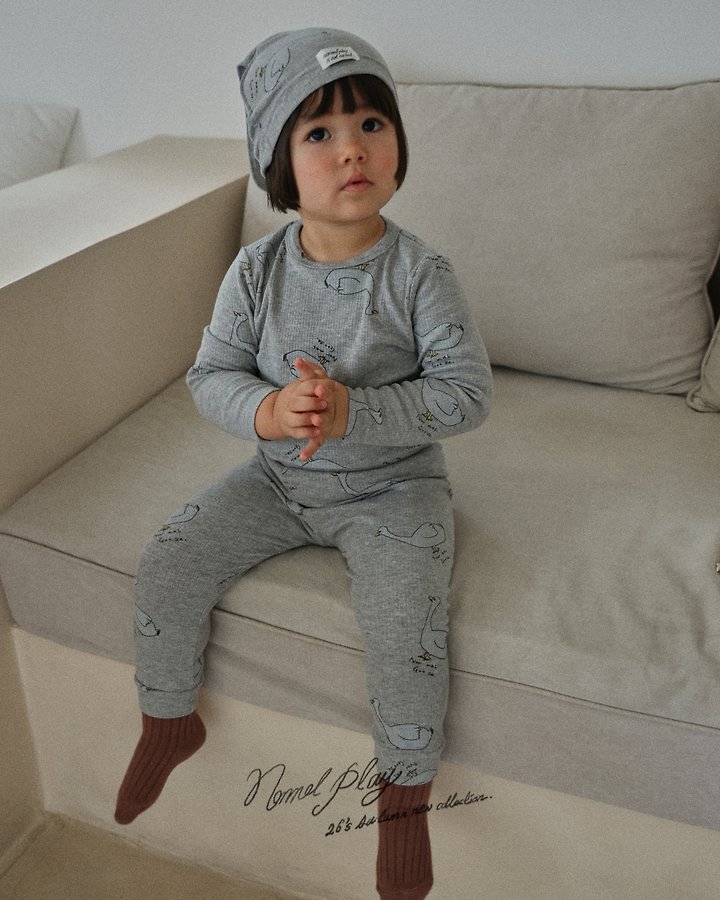 Normalplay - Korean Baby Fashion - #babyootd - Normal Duck Ribbed Tee - 9