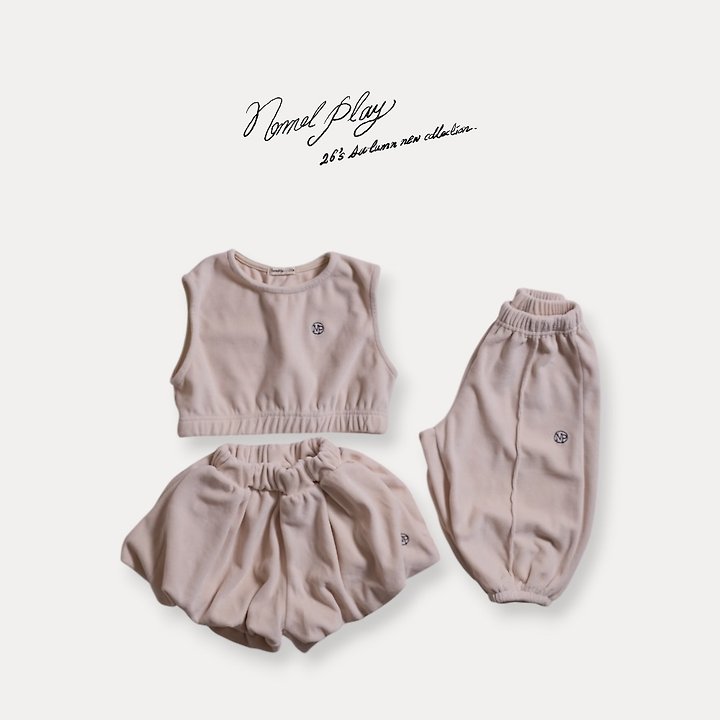 Normalplay - Korean Baby Fashion - #babyoutfit - Velour Crop Vest - 7