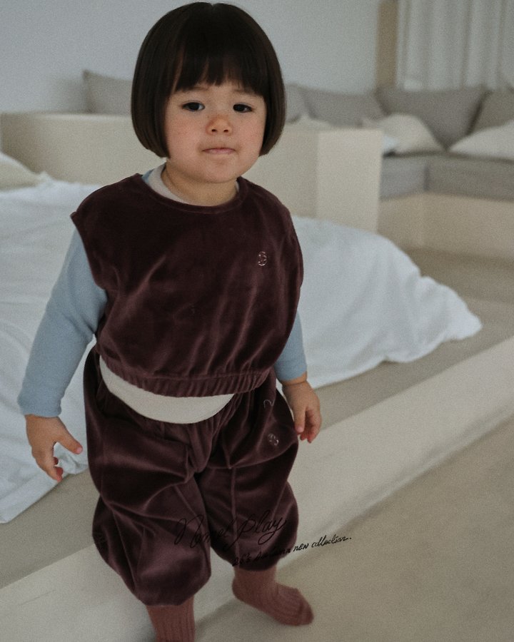 Normalplay - Korean Baby Fashion - #babywear - Velour Crop Vest - 9