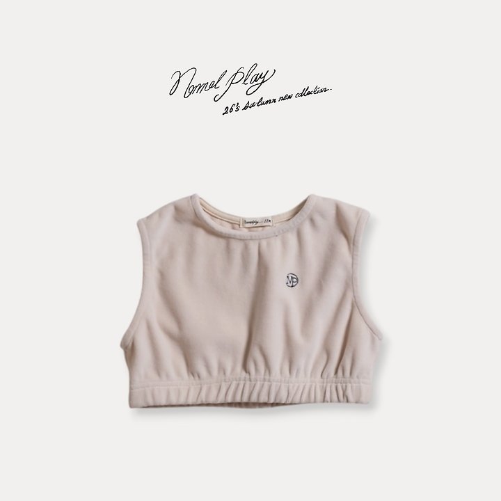 Normalplay - Korean Baby Fashion - #onlinebabyboutique - Velour Crop Vest - 10