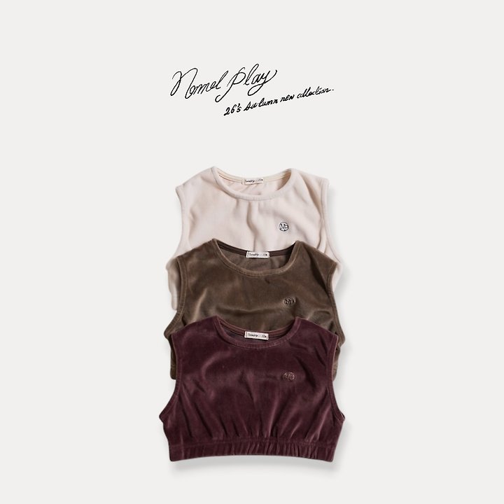 Normalplay - Korean Baby Fashion - #onlinebabyshop - Velour Crop Vest - 11