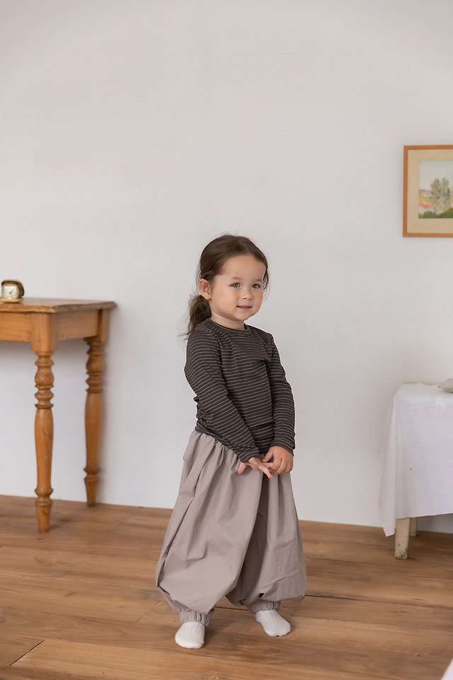 Oatmeal - Korean Children Fashion - #Kfashion4kids - High Stripe Slim Tee - 7