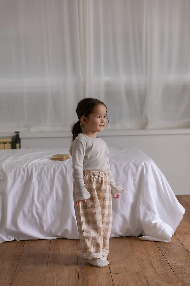 Oatmeal - Korean Children Fashion - #childofig - Check Pants - 6