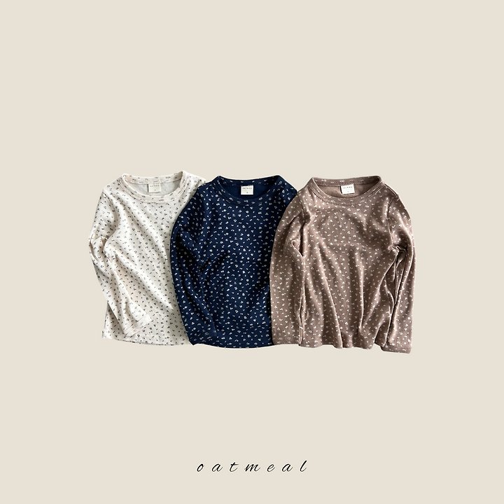 Oatmeal - Korean Children Fashion - #childofig - Floral Slim Tee