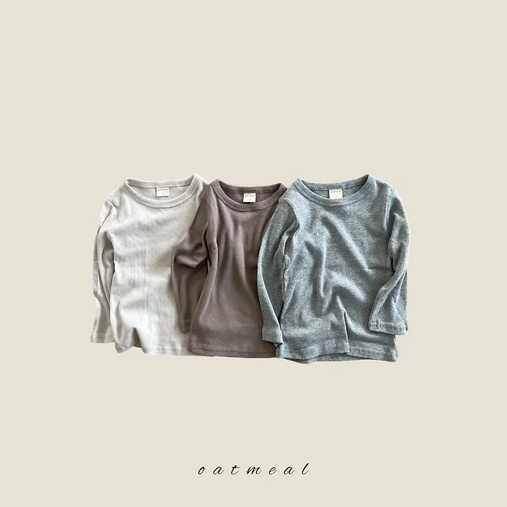 Oatmeal - Korean Children Fashion - #childrensboutique - Eyelet Slim Tee