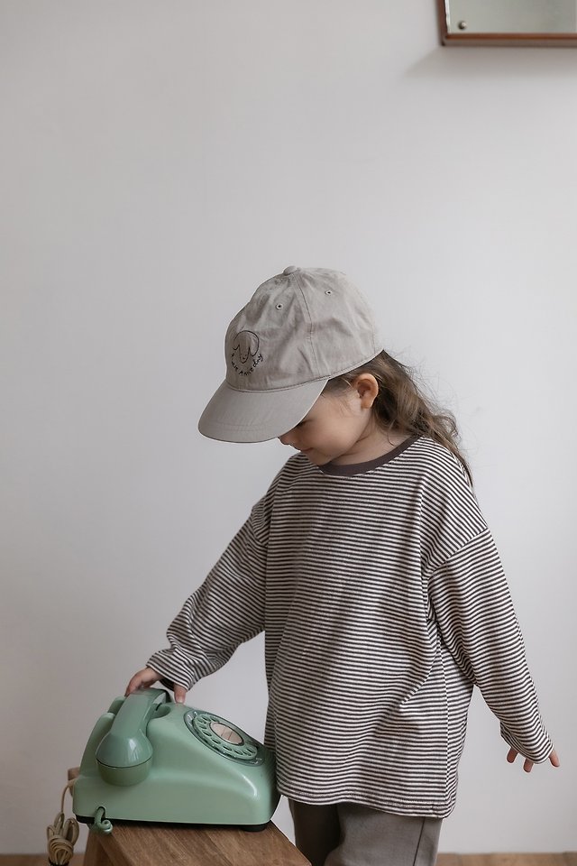 Oatmeal - Korean Children Fashion - #designkidswear - Pretzel Stripe Round Neck Tee - 5