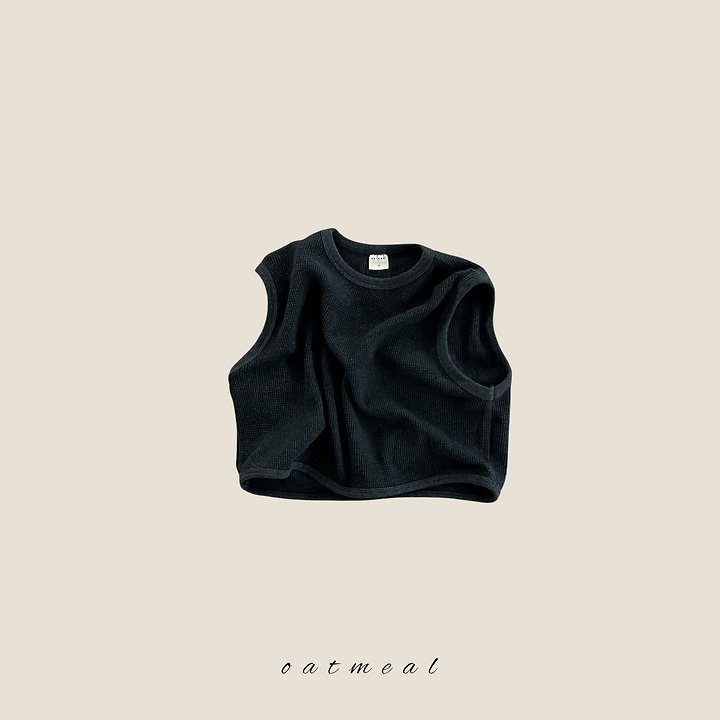 Oatmeal - Korean Children Fashion - #designkidswear - Waffle Vest - 5