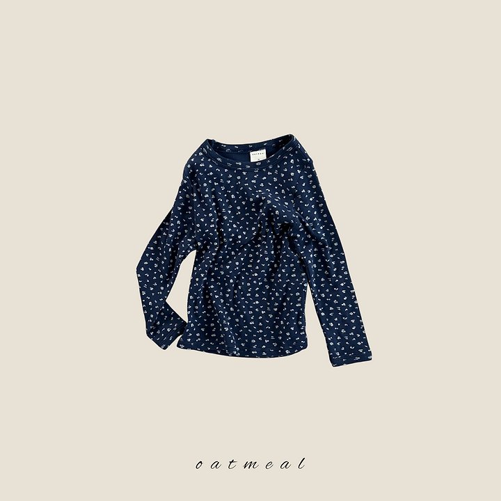 Oatmeal - Korean Children Fashion - #designkidswear - Floral Slim Tee - 4