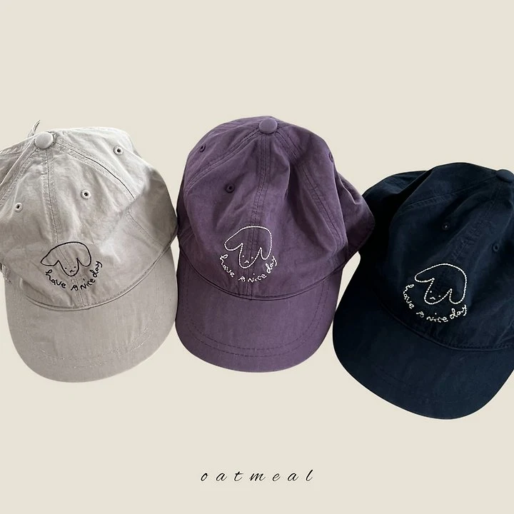 Oatmeal - Korean Children Fashion - #discoveringself - Puppy Baseball Cap