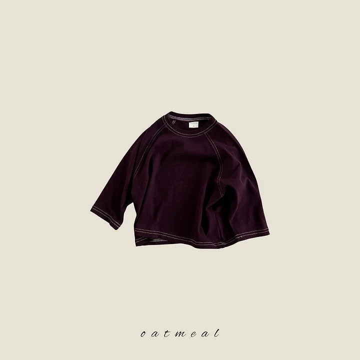Oatmeal - Korean Children Fashion - #discoveringself - Stitch Raglan Tee - 4