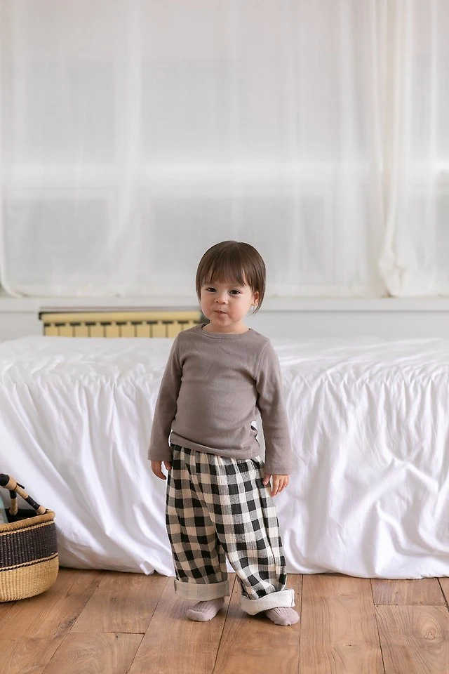 Oatmeal - Korean Children Fashion - #fashionkids - Check Pants - 11
