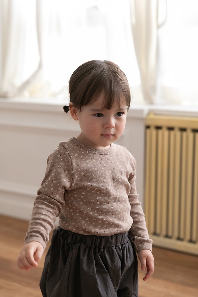 Oatmeal - Korean Children Fashion - #fashionkids - Floral Slim Tee - 5