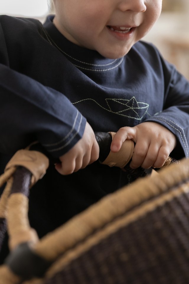 Oatmeal - Korean Children Fashion - #kidsshorts - Boat Neck Round Tee - 6