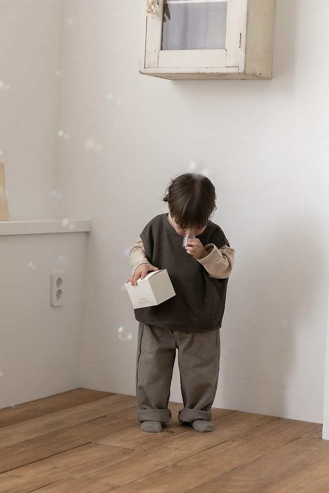 Oatmeal - Korean Children Fashion - #kidsshorts - Waffle Vest - 8