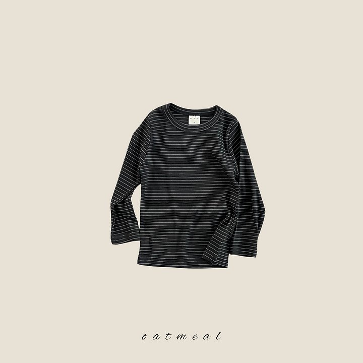 Oatmeal - Korean Children Fashion - #fashionkids - High Stripe Slim Tee - 4