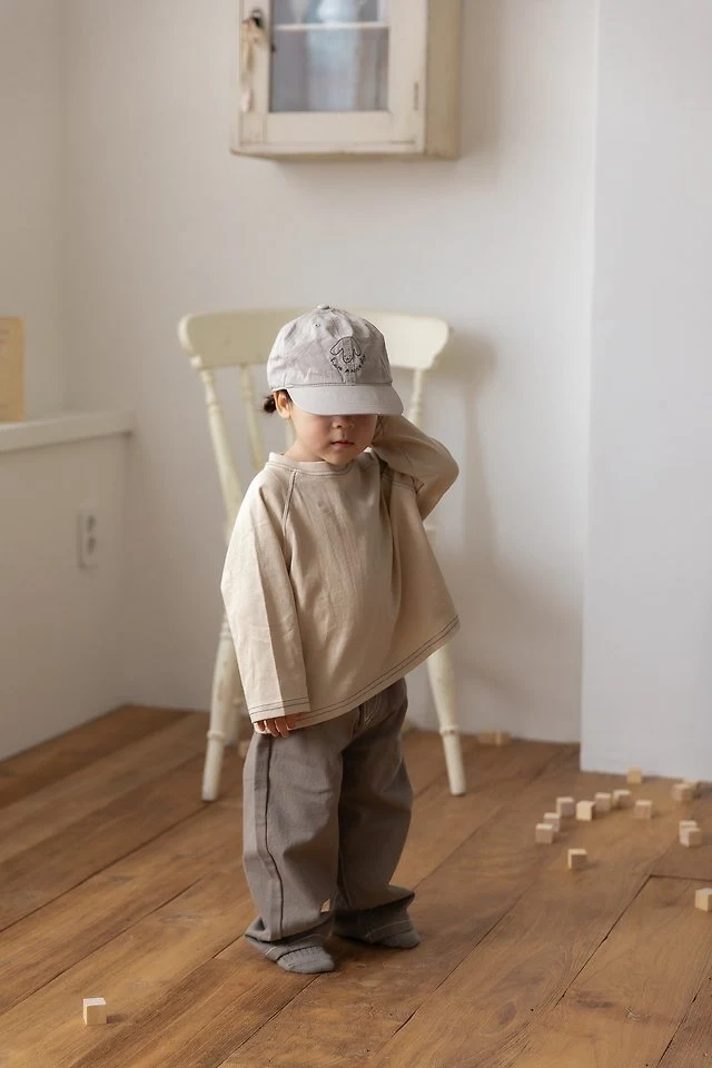 Oatmeal - Korean Children Fashion - #kidsstore - Stitch Raglan Tee - 6