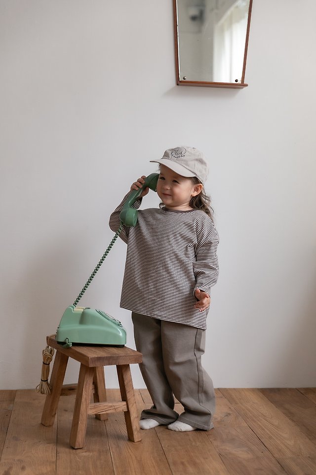 Oatmeal - Korean Children Fashion - #kidzfashiontrend - Pretzel Stripe Round Neck Tee - 10