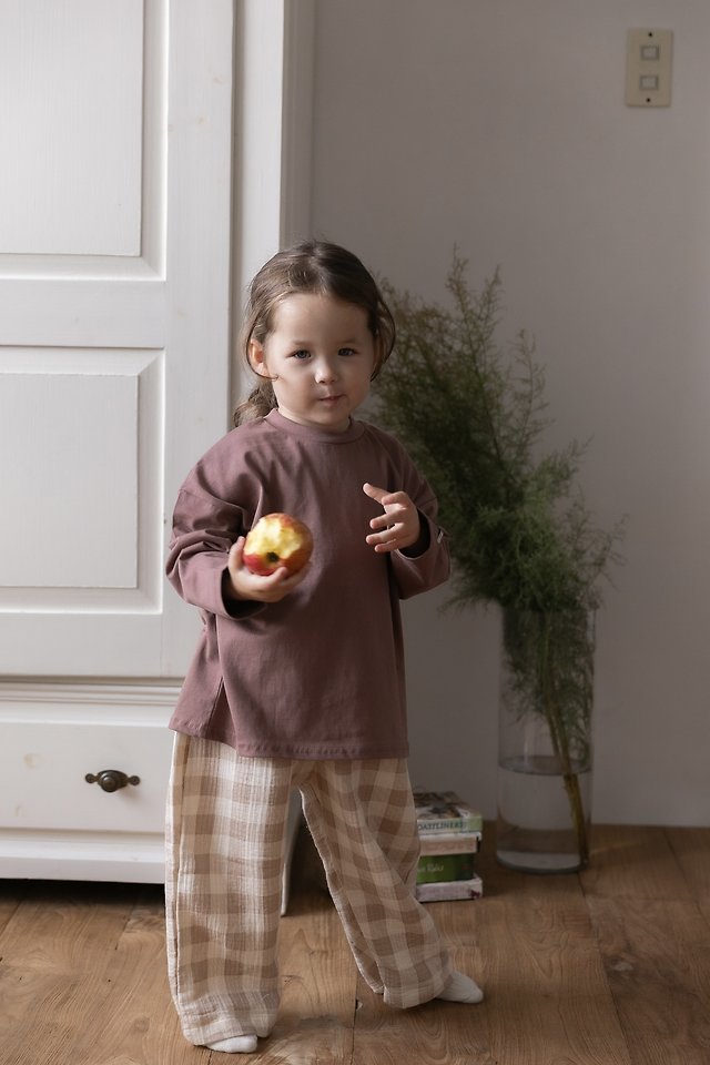 Oatmeal - Korean Children Fashion - #kidzfashiontrend - Latte Round Neck Tee - 9