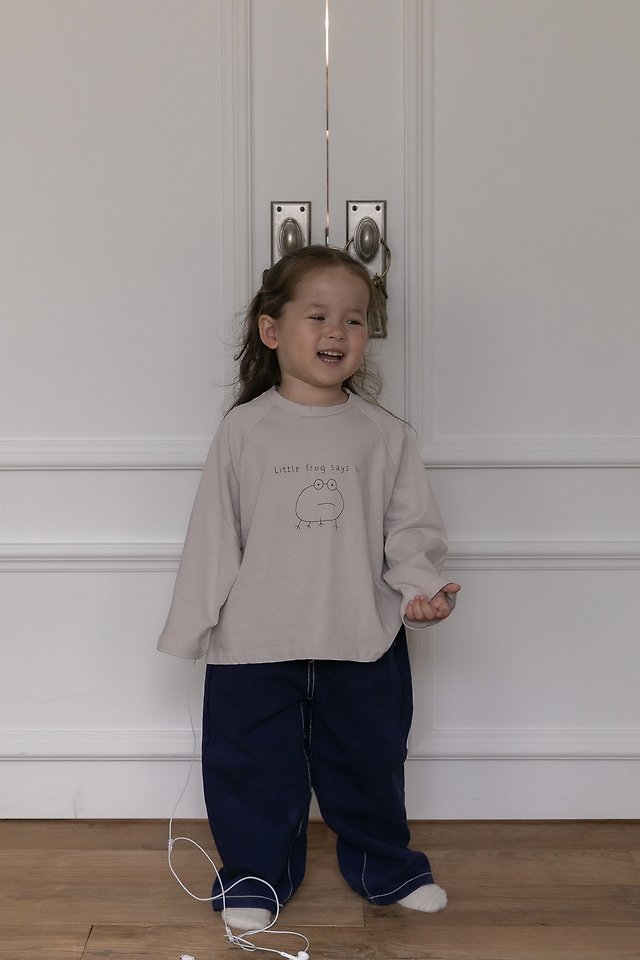 Oatmeal - Korean Children Fashion - #kidzfashiontrend - Frog Raglan Tee - 6