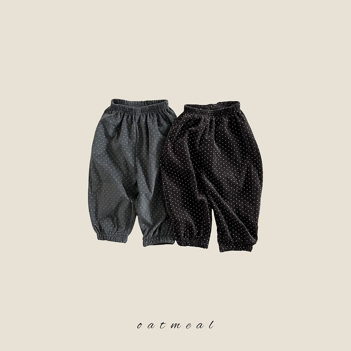 Oatmeal - Korean Children Fashion - #kidzfashiontrend - Dot Pants