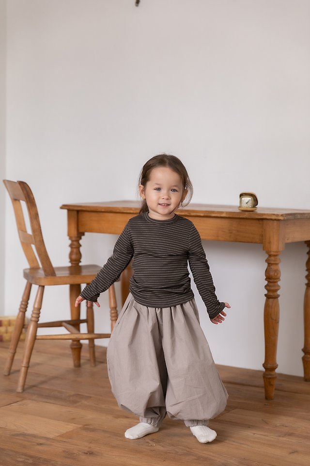 Oatmeal - Korean Children Fashion - #kidzfashiontrend - High Stripe Slim Tee - 6
