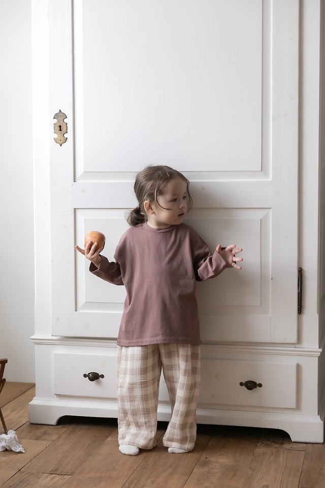 Oatmeal - Korean Children Fashion - #littlefashionista - Latte Round Neck Tee - 11