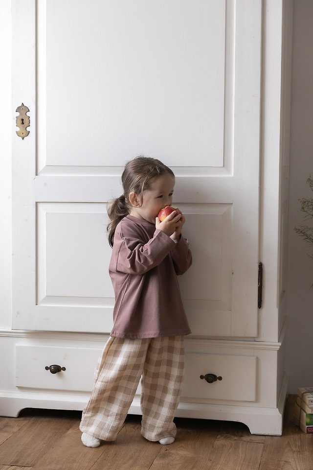 Oatmeal - Korean Children Fashion - #magicofchildhood - Latte Round Neck Tee - 12