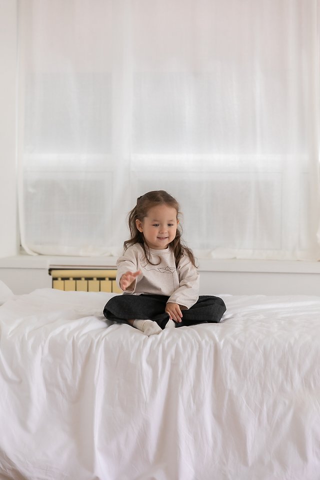 Oatmeal - Korean Children Fashion - #magicofchildhood - Boat Neck Round Tee - 11