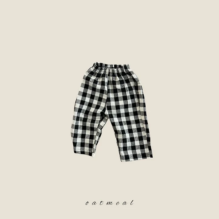 Oatmeal - Korean Children Fashion - #magicofchildhood - Check Pants - 3