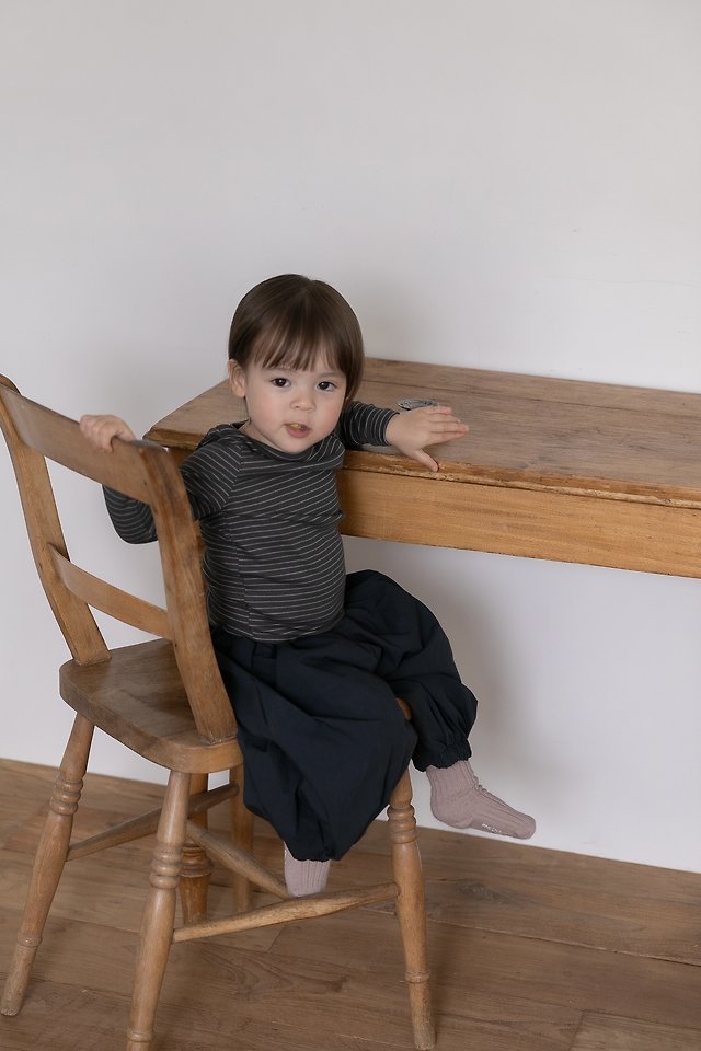 Oatmeal - Korean Children Fashion - #magicofchildhood - High Stripe Slim Tee - 9