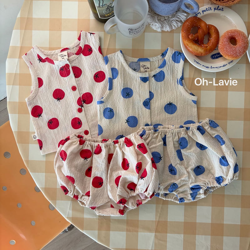 Oh lavie - Korean Baby Fashion - #babyoutfit - Fruity Tomato Set
