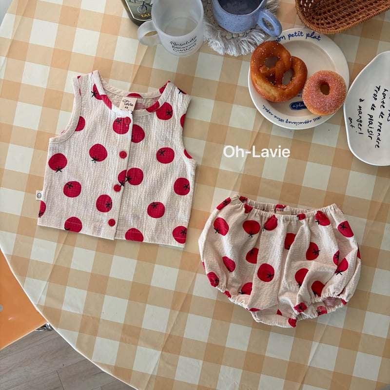 Oh lavie - Korean Baby Fashion - #babywear - Fruity Tomato Set - 2