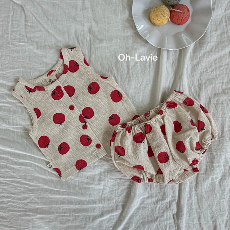 Oh lavie - Korean Baby Fashion - #onlinebabyboutique - Fruity Tomato Set - 4