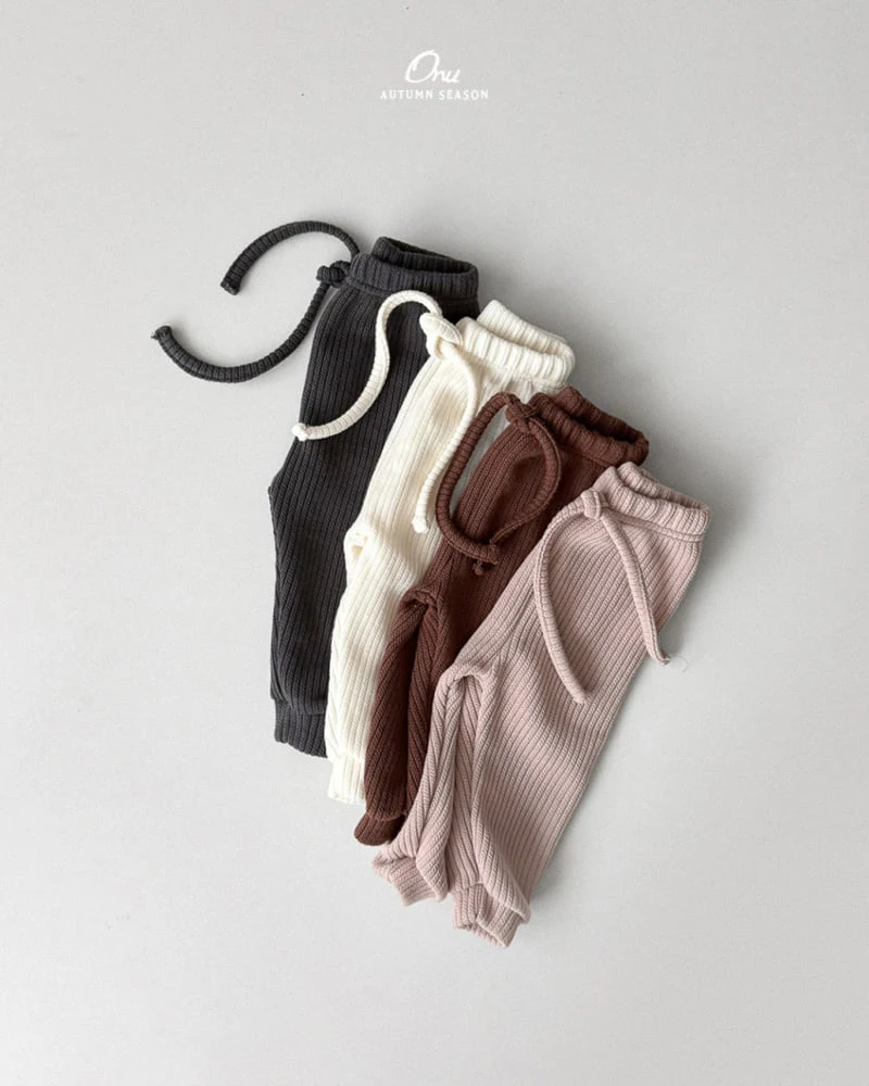 Onu - Korean Baby Fashion - #babyboutique - Slim Rib Pants - 3